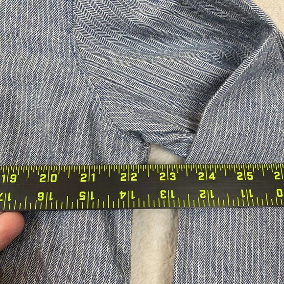 Vans Men's Selvedge Shirt XL Herringbone Button-Up Long-Sleeve Blue - Picture 4 of 12